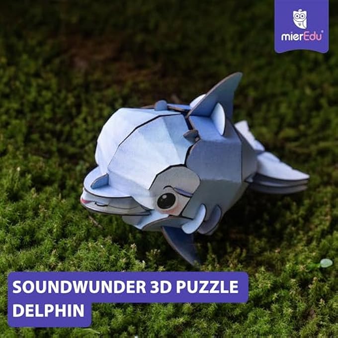 BUILD 'N' SOUND 3D PUZZLE DOLPHIN | INTERACTIVE DIY PUZZLE WITH SOUND EFFECTS | FUN & EDUCATIONAL TOY FOR KIDS | STEM LEARNING ACTIVITY - Image 4